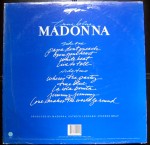 Madonna "True Blue" LP Back Cover