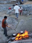 viet took on the noble task of fire angler - stoking the coals and distributing them accordingly - and he got burnt doing so - thanks viet!